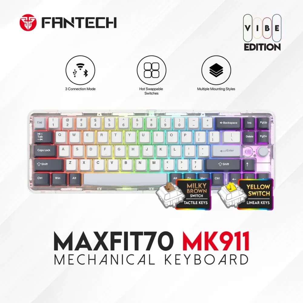 Fantech Maxfit70 MK911 Vibe Edition EPIC GREYSCALE Mechanical Gaming Keyboard - Image 5