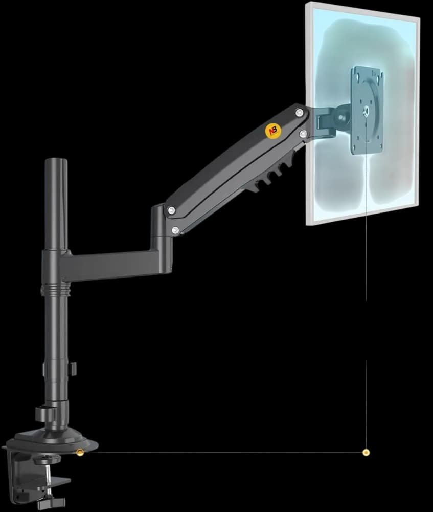 NB North Bayou H100 Monitor Desk Mount Long Arm - Image 1