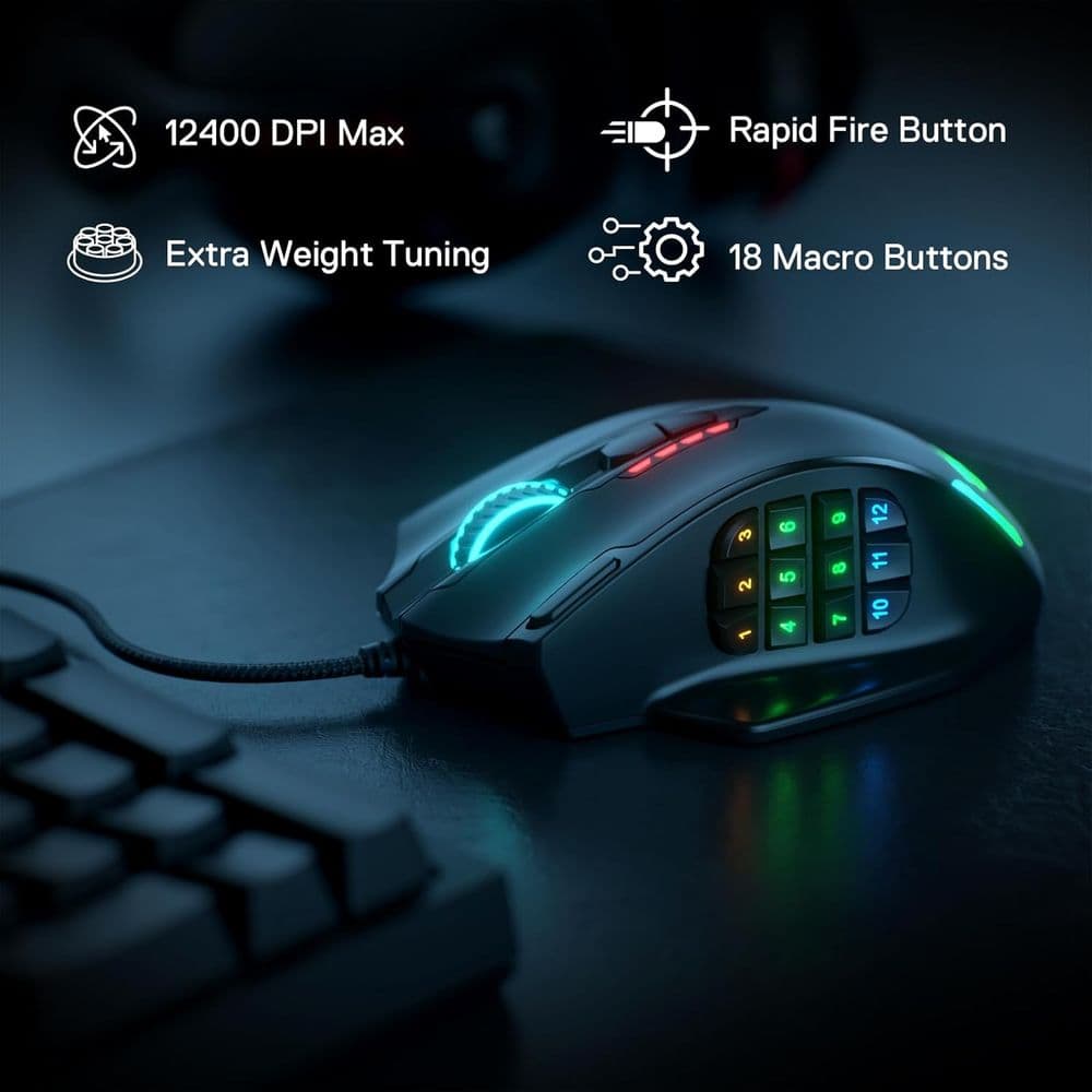 Redragon M908 Impact RGB LED MMO Gaming Mouse - Image 3