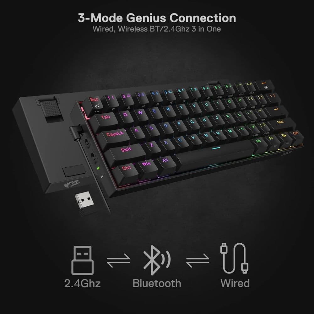 Redragon K530 Pro Draconic 60% Wireless RGB Mechanical Keyboard - Image 6