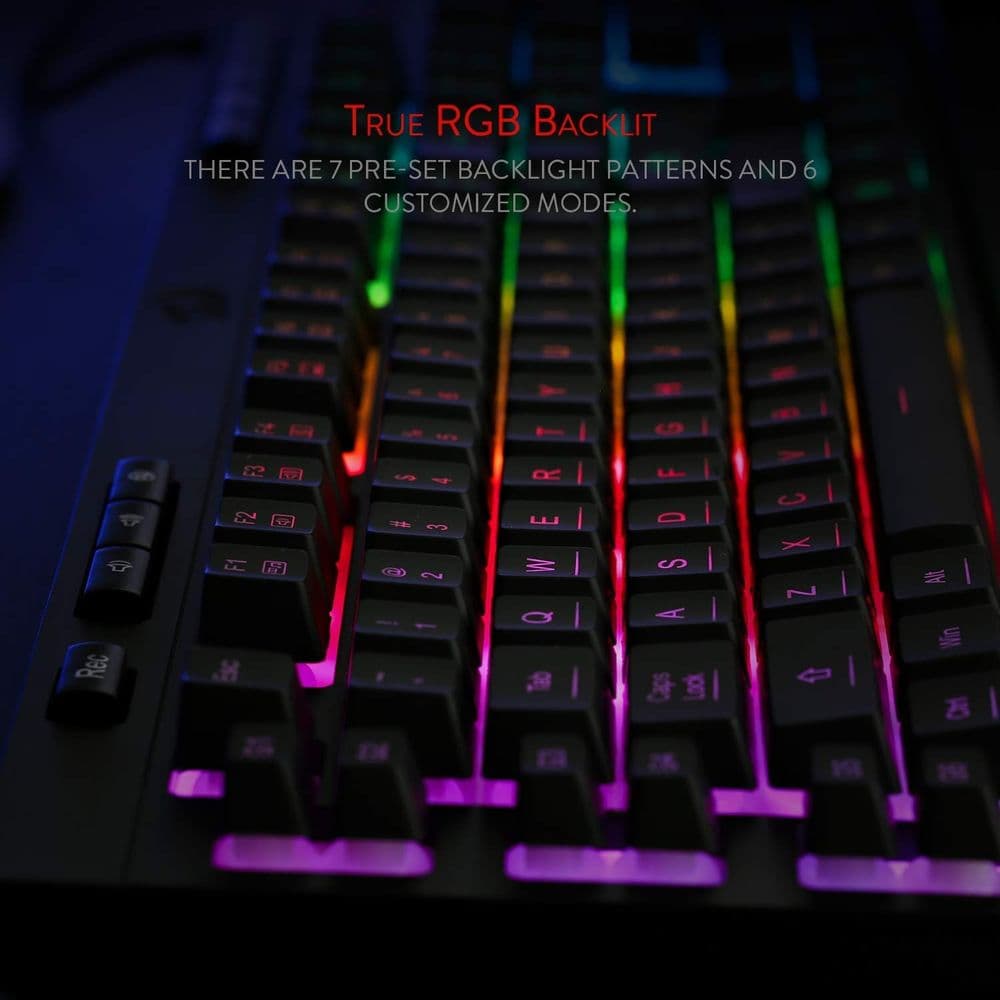 Redragon K512 Shiva RGB Backlit Membrane Gaming Keyboard - Image 4