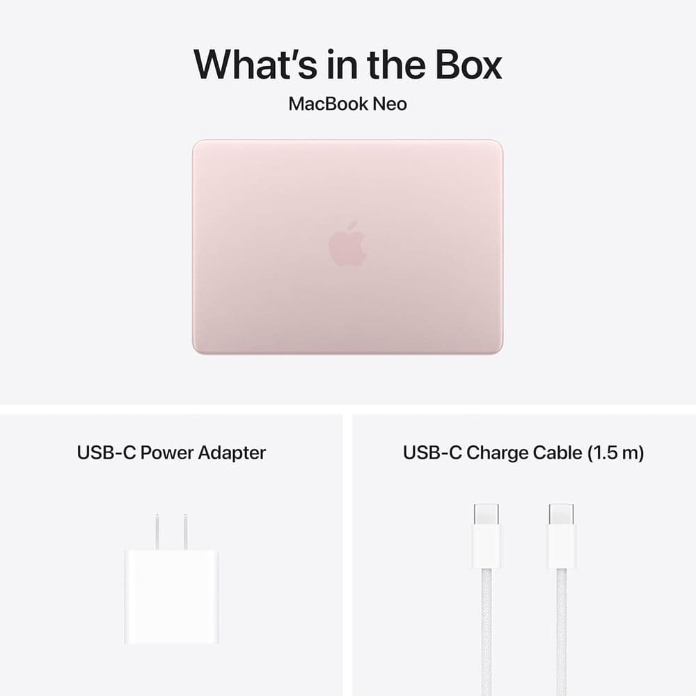Apple MacBook Neo MHFH4LL/A - A3404, Apple A18 Pro (6 Cores), GPU (5 Cores), RAM 8GB, SSD 256GB, 13.0 Inch (2408 x 1506), Blush - Image 4