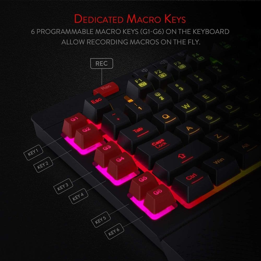 Redragon K512 Shiva RGB Backlit Membrane Gaming Keyboard - Image 3