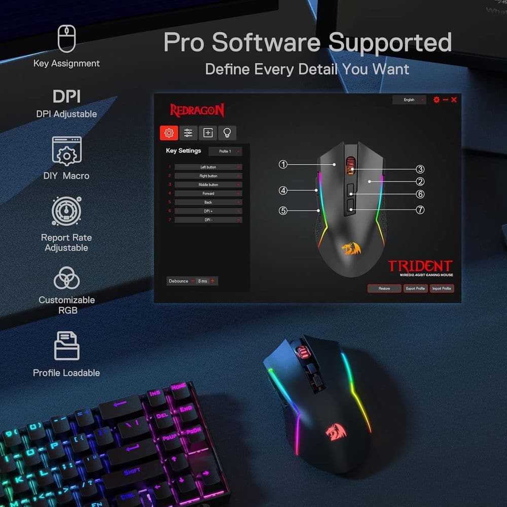 Redragon M693 Wireless Gaming Mouse - Image 5