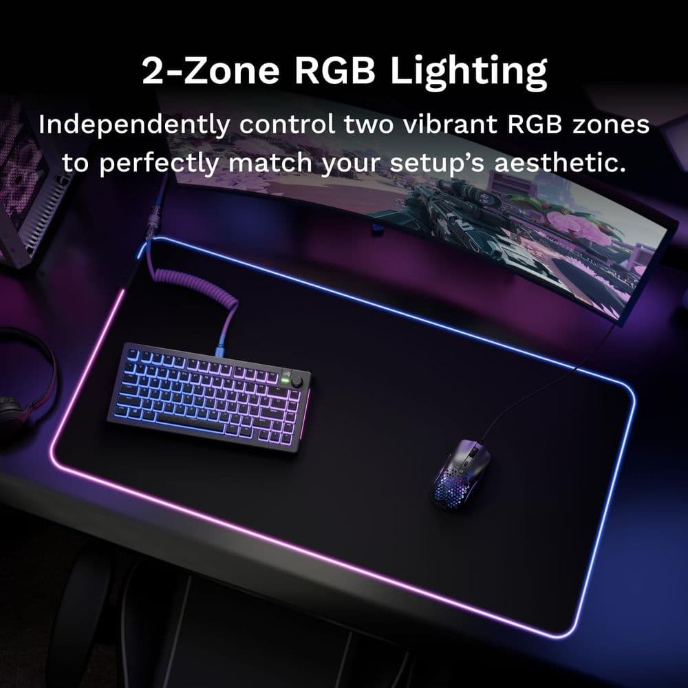 GLORIOUS GMP 2 GLED RGB Gaming Mousepad - XXL - InfiniGlow Edge - Image 8