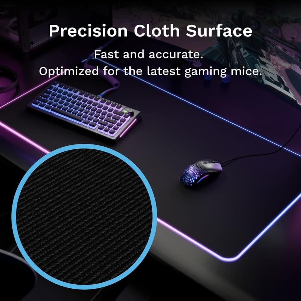 GLORIOUS GMP 2 GLED RGB Gaming Mousepad - XXL - InfiniGlow Edge - Image 7
