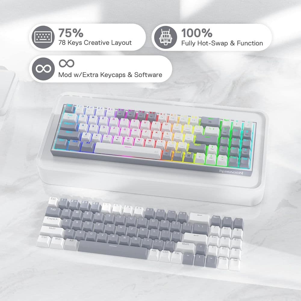 Redragon K628 Pollux 75% Wired RGB Gaming Keyboard - Image 4