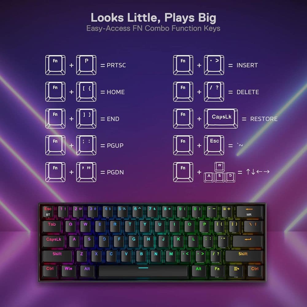 Redragon K530 Pro Draconic 60% Wireless RGB Mechanical Keyboard - Image 5