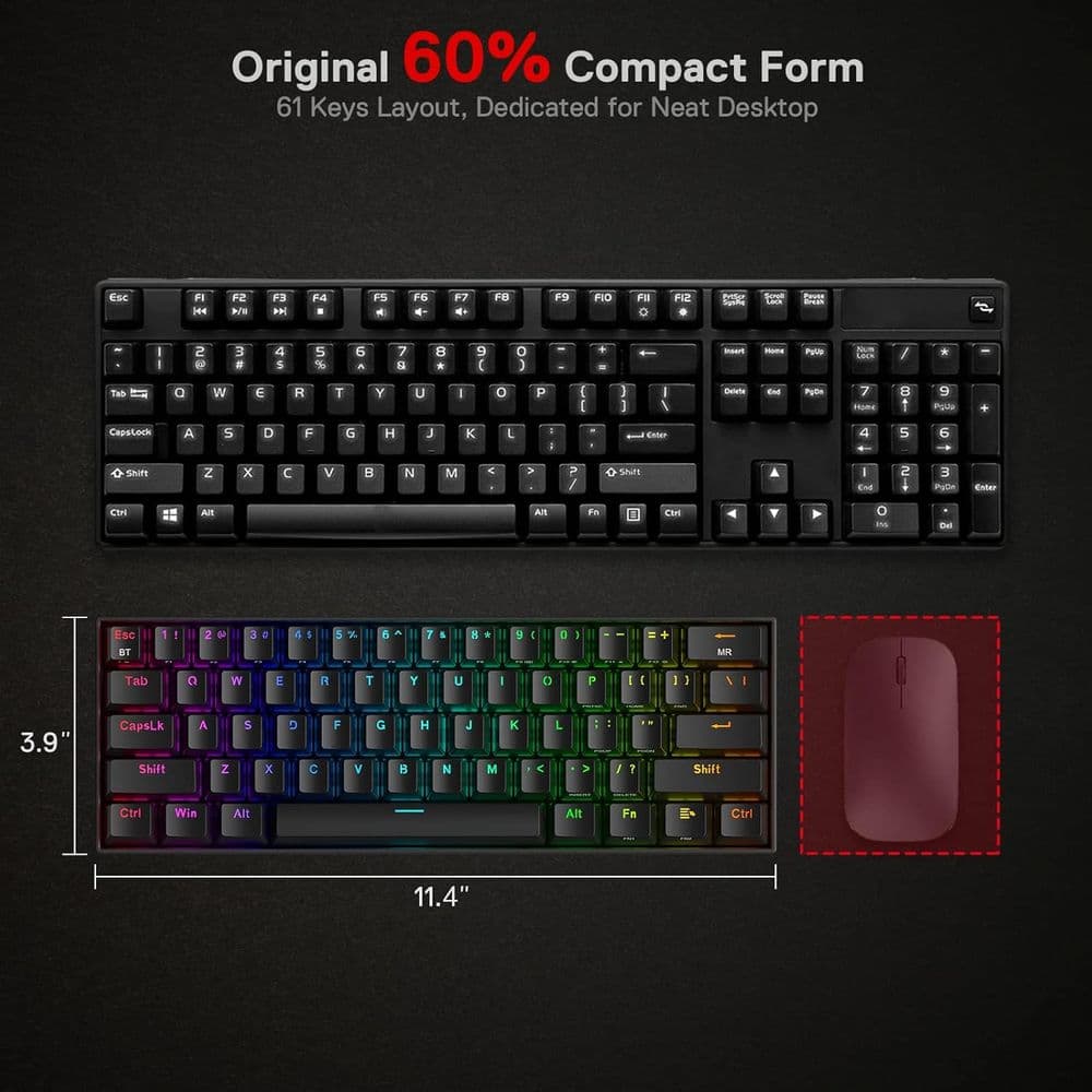 Redragon K530 Pro Draconic 60% Wireless RGB Mechanical Keyboard - Image 3