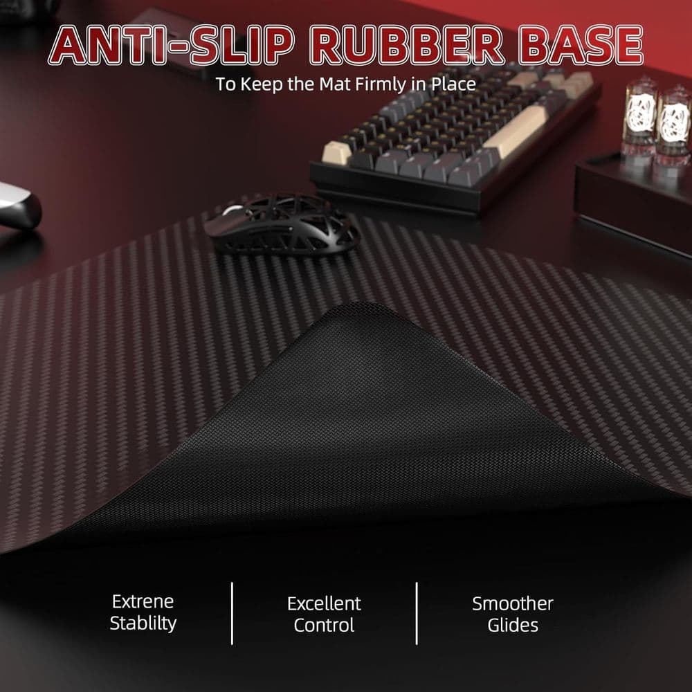 ATTACK SHARK CM04 XL 490*490mm eSport Carbon Fiber Gaming Mousepad - Eclipse Black - Image 8