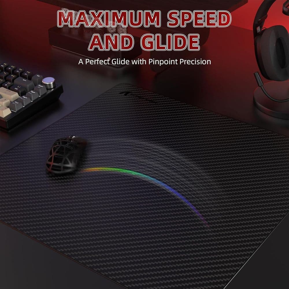 ATTACK SHARK CM04 XL 490*490mm eSport Carbon Fiber Gaming Mousepad - Eclipse Black - Image 3