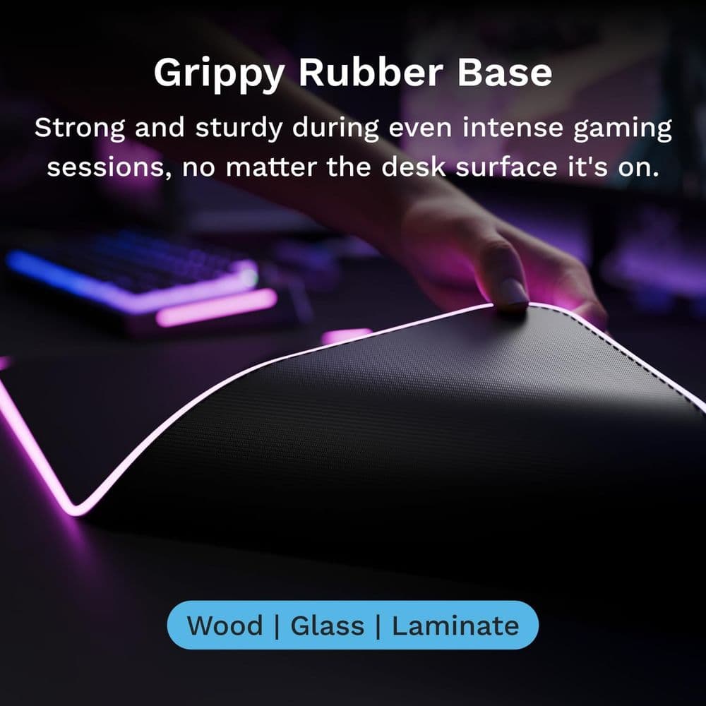 GLORIOUS GMP 2 GLED RGB Gaming Mousepad - XXL - InfiniGlow Edge - Image 6