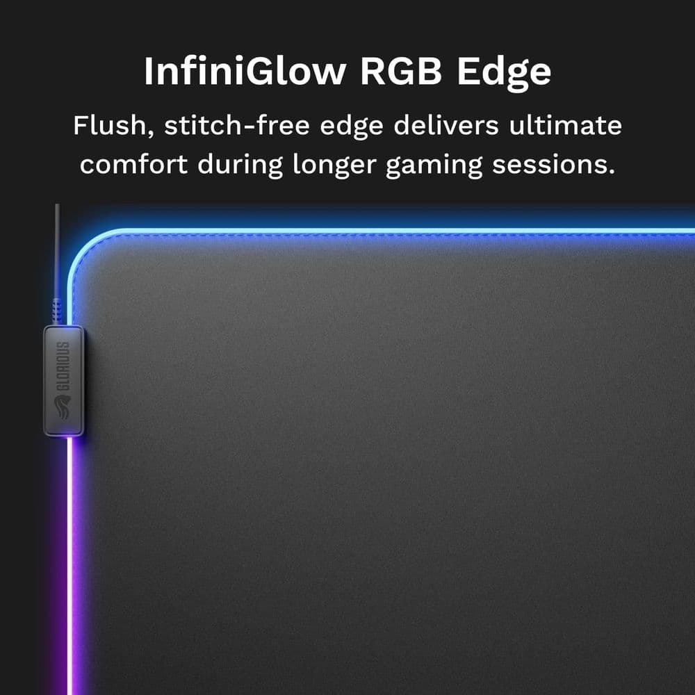 GLORIOUS GMP 2 GLED RGB Gaming Mousepad - XXL - InfiniGlow Edge - Image 3