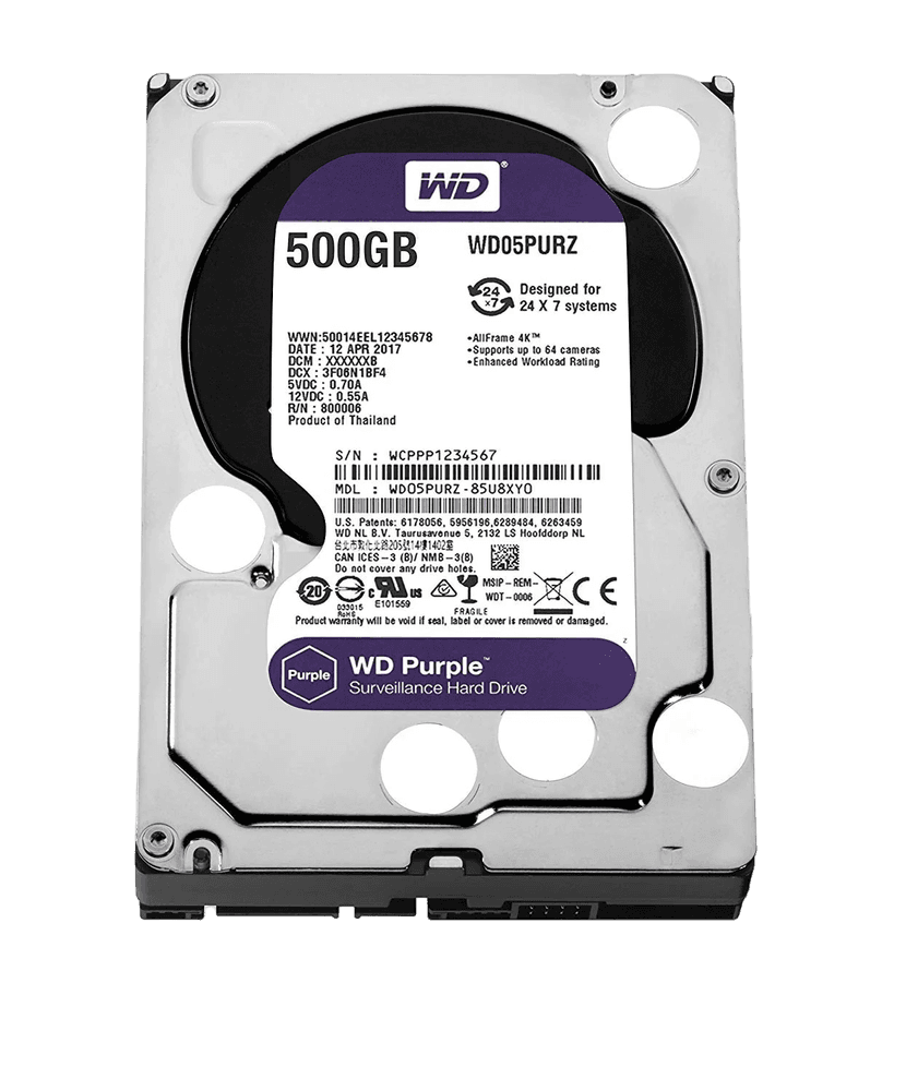 WD Purple 500GB HDD (3-Month Warranty) - Image 1
