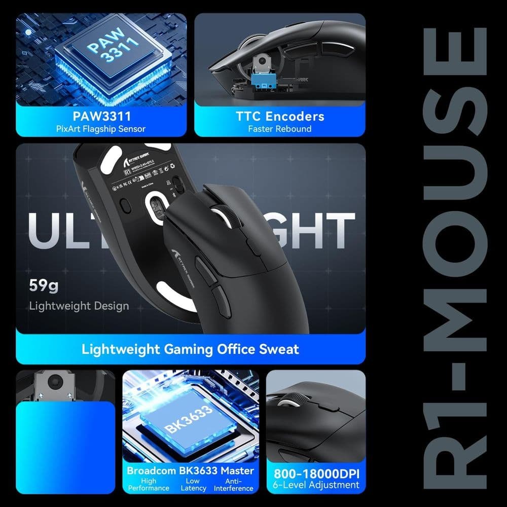 ATTACK SHARK R1 Wireless Mouse - Image 4