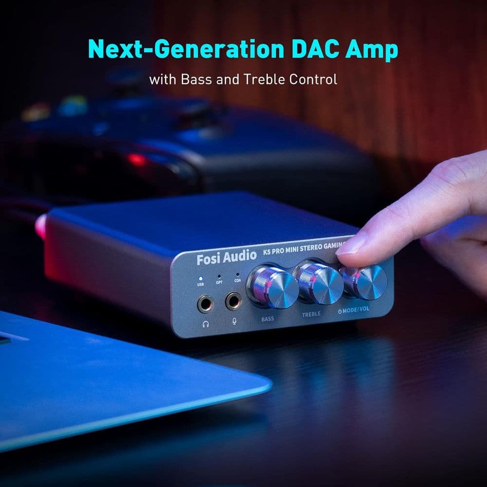 Fosi Audio K5 Pro Gaming DAC Headphone Amplifier Mini Hi-Fi Stereo Digital-to-Analog Audio Converter - Image 4