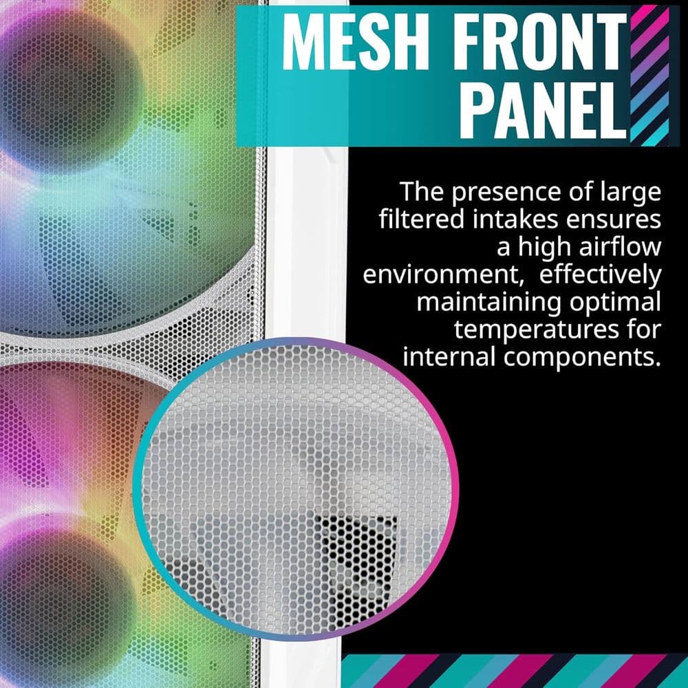 Case COOLER MASTER HAF 500 Mid Tower 3 Fan - White - Image 5