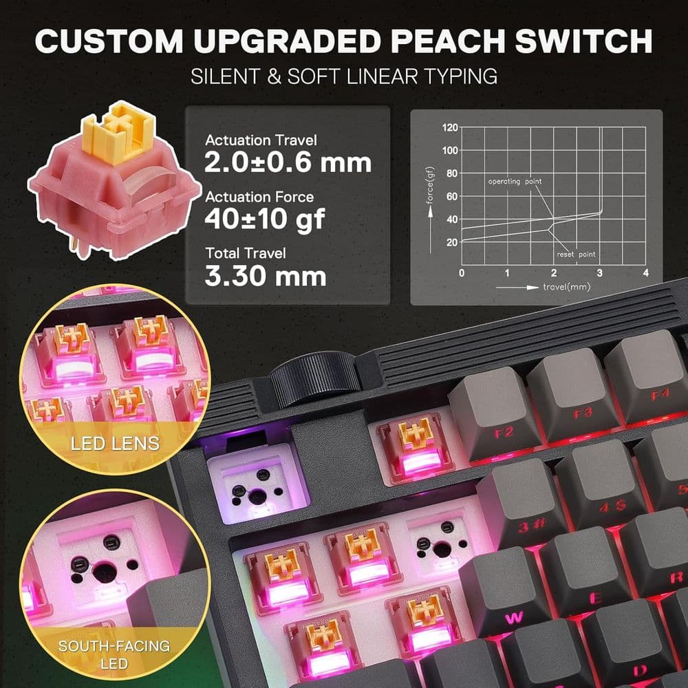 Redragon K729 PRO 80% Wireless Gasket RGB Gaming Keyboard - Image 6