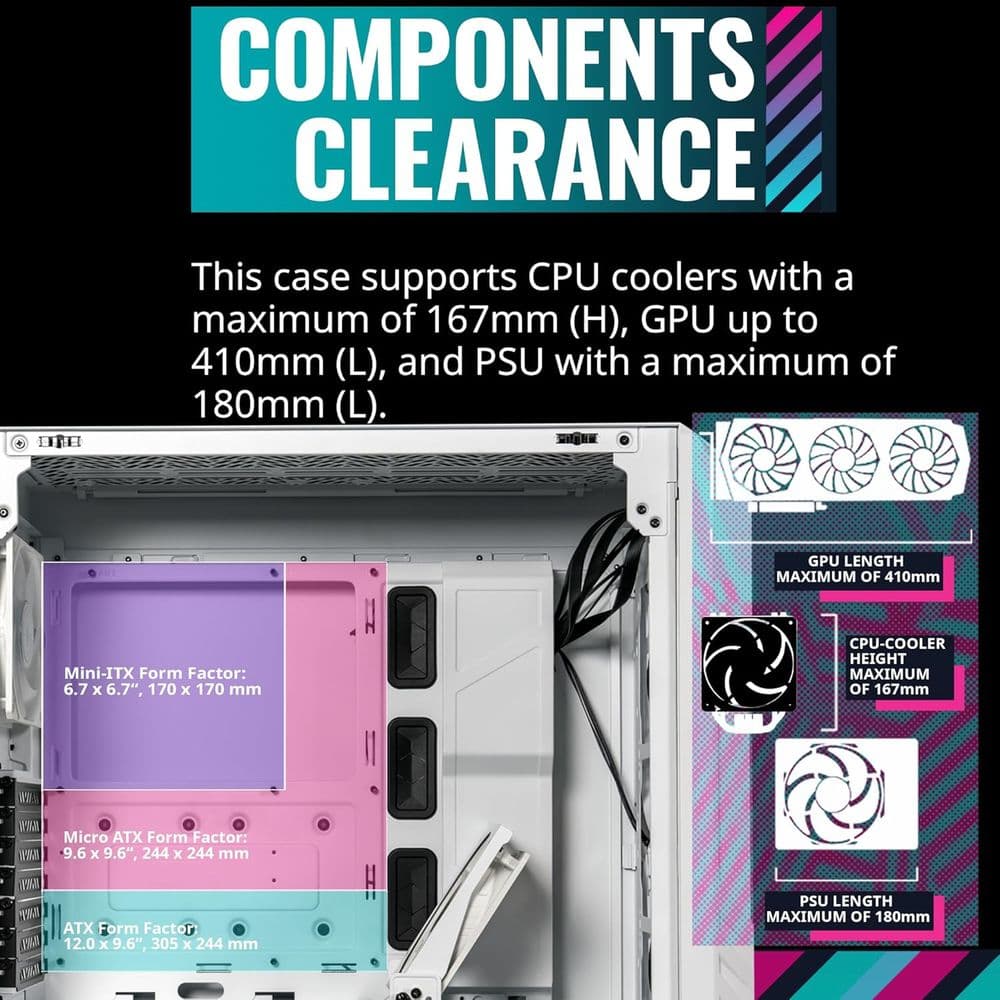 Case COOLER MASTER HAF 500 Mid Tower 3 Fan - White - Image 6