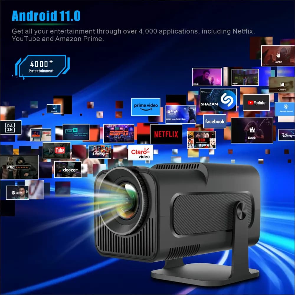 Avetron 3.5″ LCD Home Projector – 1080P Native, 300 ANSI Lumens, Android 11, 4K Support, 150″ Max Display, LED Lamp, Manual Focus, Built-in Speaker - Image 3