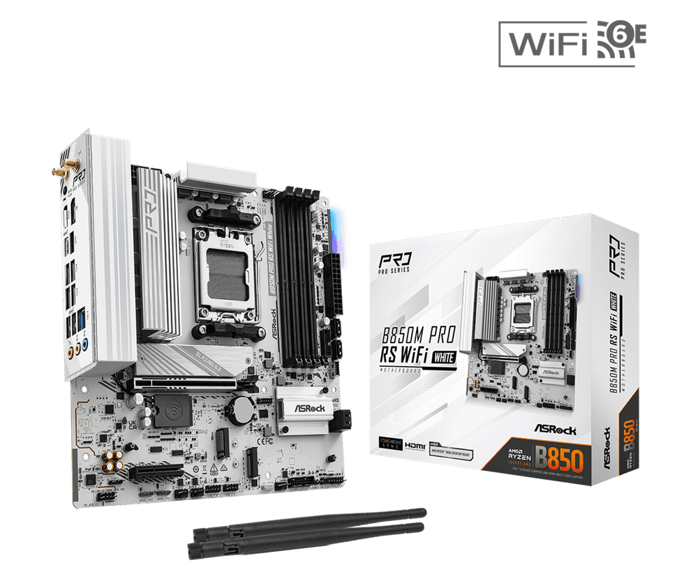 ASRock B850M Pro RS WiFi (White) Motherboard - Image 6