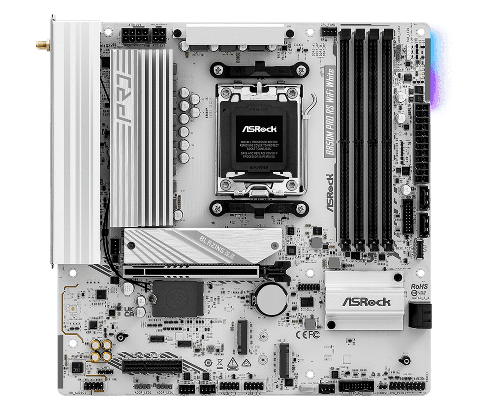 ASRock B850M Pro RS WiFi (White) Motherboard - Image 1