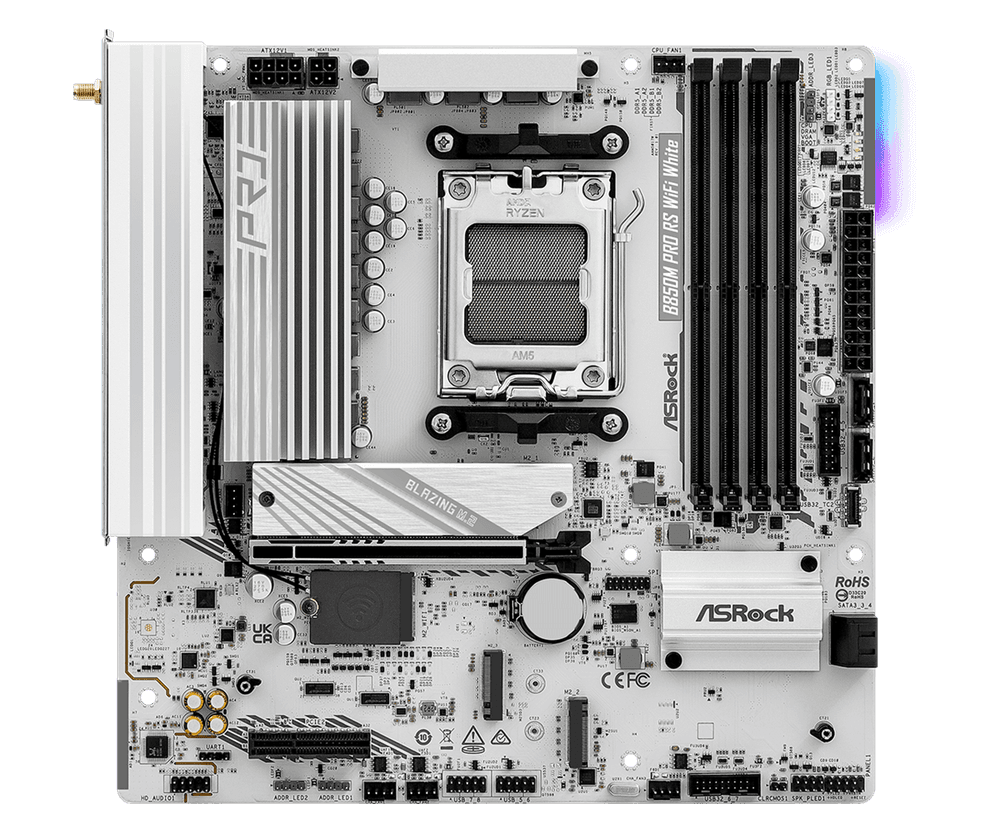 ASRock B850M Pro RS WiFi (White) Motherboard - Image 4