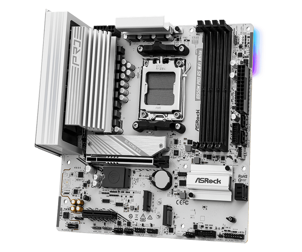 ASRock B850M Pro RS WiFi (White) Motherboard - Image 3
