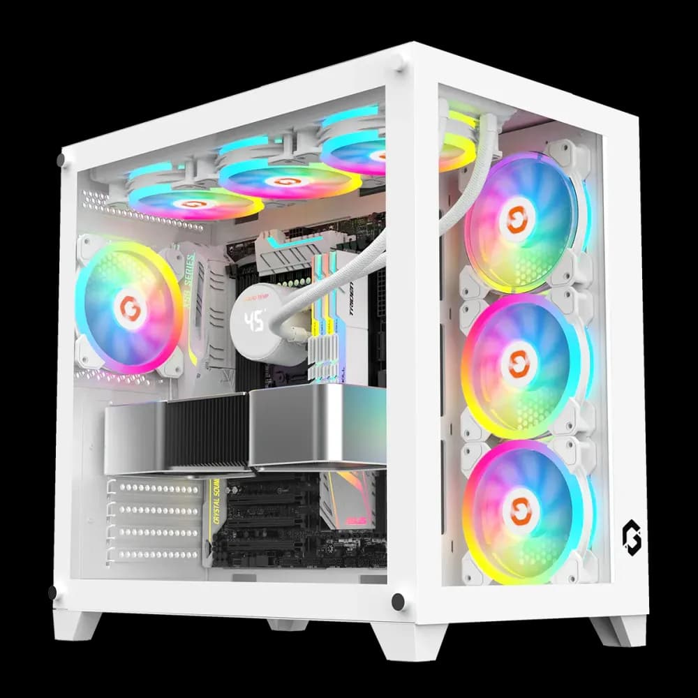 GAMEON Emperor Artic Series Mid Tower Gaming Case - White - Image 1