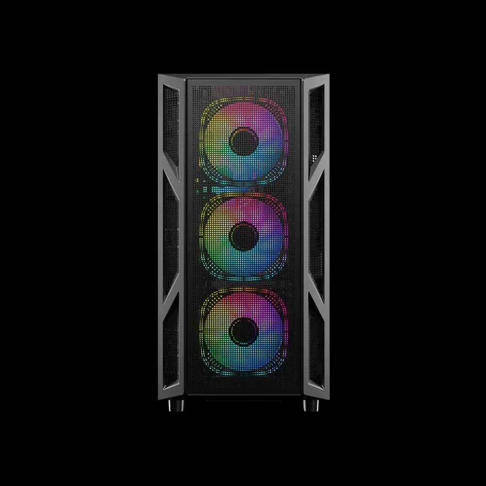 GAMEON Trident IV-M POWERFORGE Series Mid Tower Gaming Case with 750W Power Supply Pre-Installed - Black - Image 5