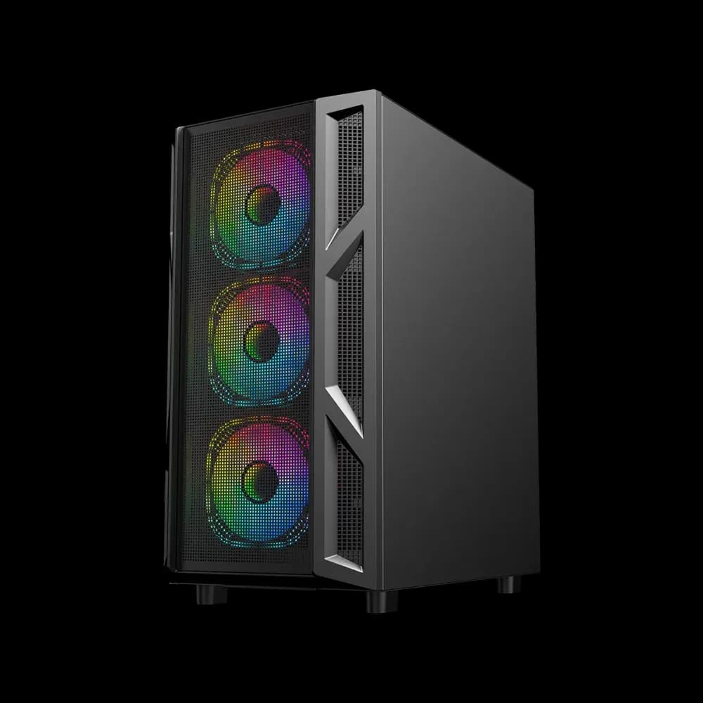 GAMEON Trident IV-M POWERFORGE Series Mid Tower Gaming Case with 750W Power Supply Pre-Installed - Black - Image 4