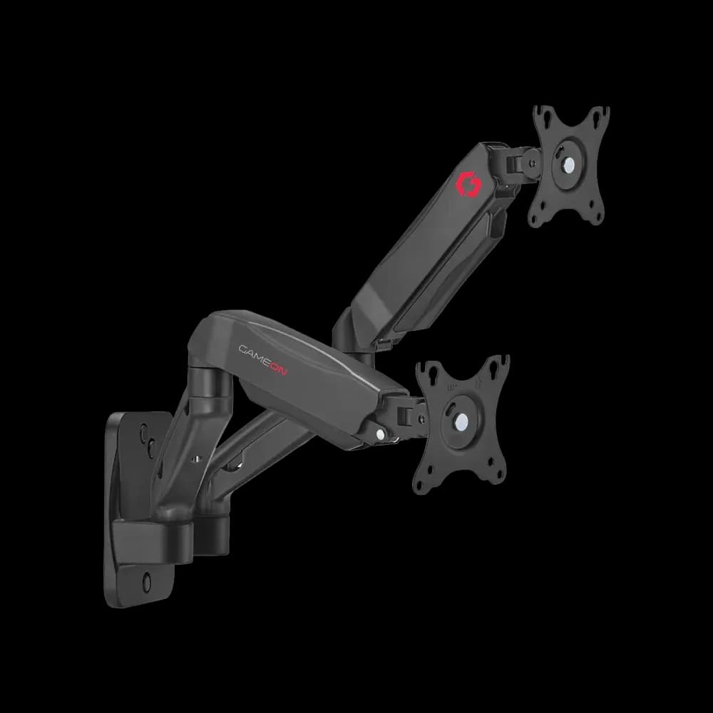 GAMEON GO-5008 Economy Spring-Assisted Wall Mounted Dual Monitor Arm For Gaming And Office Use, 17" - 32" - Image 1