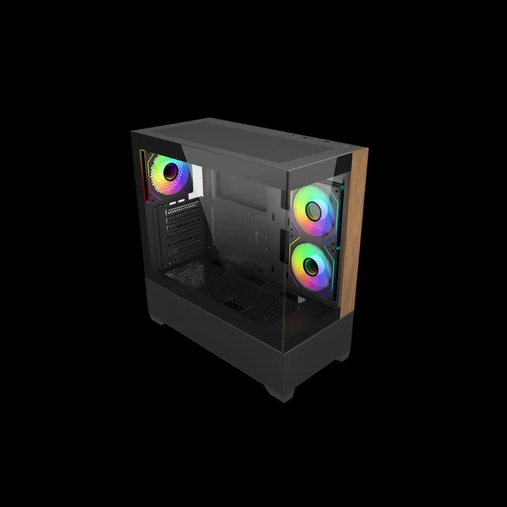 Cooler Master Master Elite 690 Wood ATX - Black - Image 1