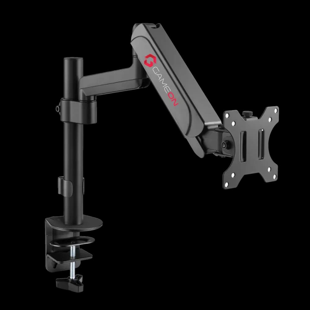 GAMEON GO-3363 Pole-Mounted Spring-Assisted Single Monitor Arm For Gaming And Office Use, 17" - 32", Arm Up To 9 KG - Image 1