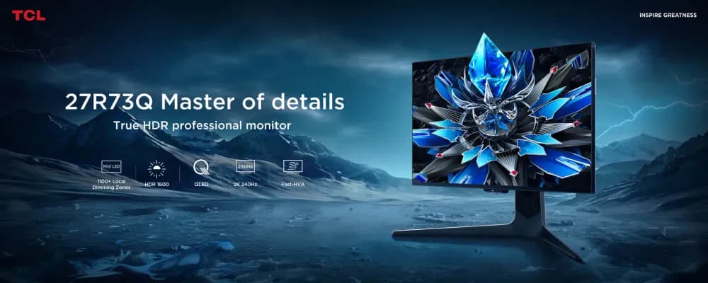 TCL 27R73Q 27" HDR Professional Monitor – 2K, 240Hz - Image 8