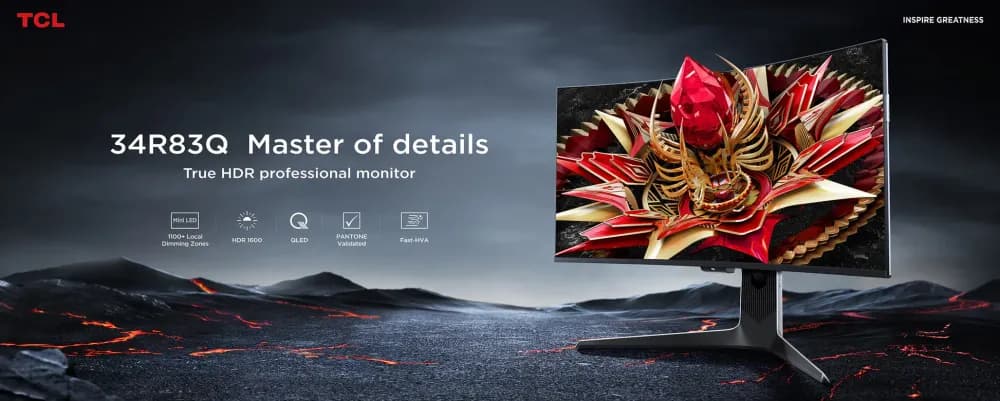 TCL 34R83Q 34" QD-Mini LED Monitor – WQHD, 170Hz - Image 9