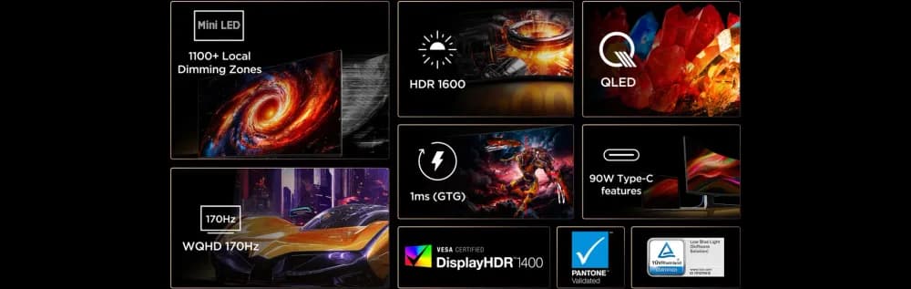 TCL 34R83Q 34" QD-Mini LED Monitor – WQHD, 170Hz - Image 11