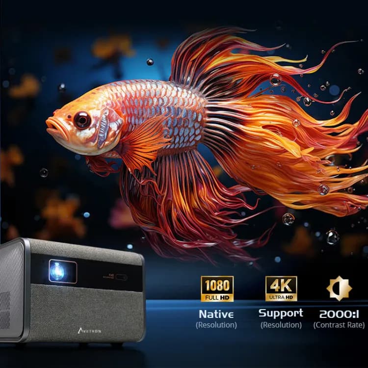 Avetron Mini LED Projector – 1080P Native Resolution, 550 ANSI Lumens, Auto Focus, Android 11, 120″ Max Display, Dual 5W Speakers, 4K Support - Image 2