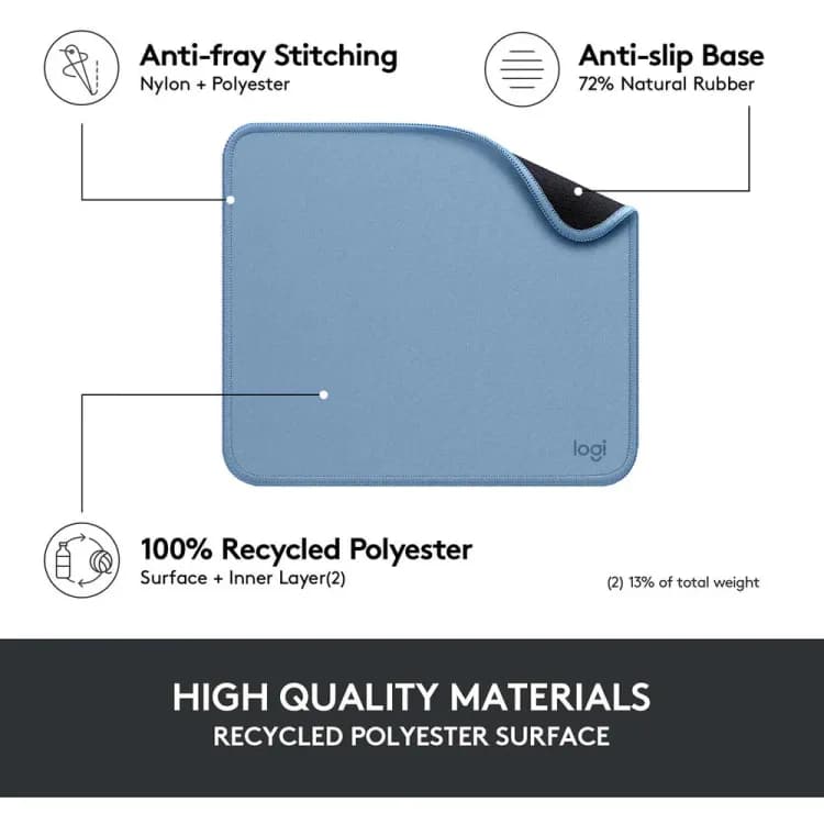 Logitech Studio Series Mouse Pad – Durable, Anti-Slip Polyester Surface with Spill-Resistant, Fray-Proof Edges for Gaming & Office Use - Image 3