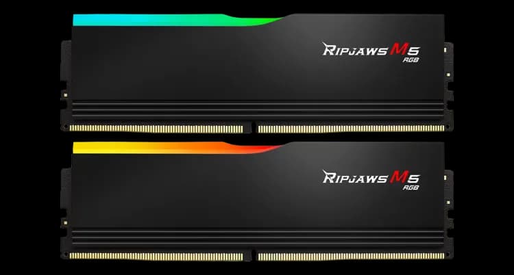 G.SKILL Ripjaws M5 RGB 64GB (2×32GB) DDR5 6000MHz CL32 Desktop Memory - Black