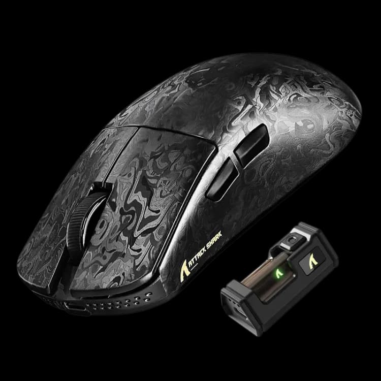 ATTACK SHARK R11 ULTRA Carbon Fiber Wireless 8K PAW3950MAX Gaming Mouse - Image 1