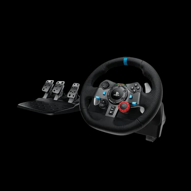 Logitech G29 Driving Force Racing Wheel and Floor Pedals, Stainless Steel Paddle Shifters, Leather Steering Wheel Cover for PS5, PS4, PC, Mac - Black - Image 1