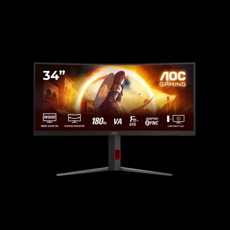 AOC CU34G4G 34 2K (3440x1440) 180Hz 0.5Ms Fast VA Ultrawide Curved , Monitor - Image 1
