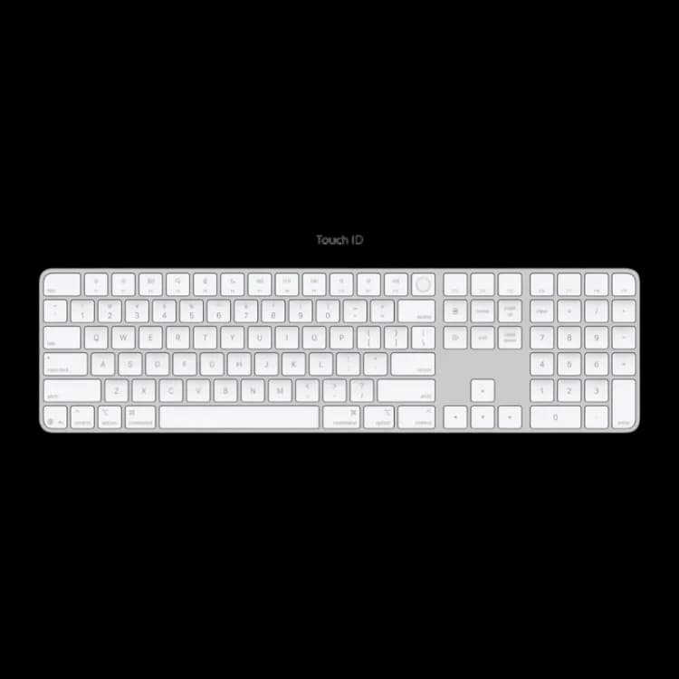 Apple Magic MXK73LL/A Keyboard with Touch ID and Numeric Keypad (US English) - White Keys