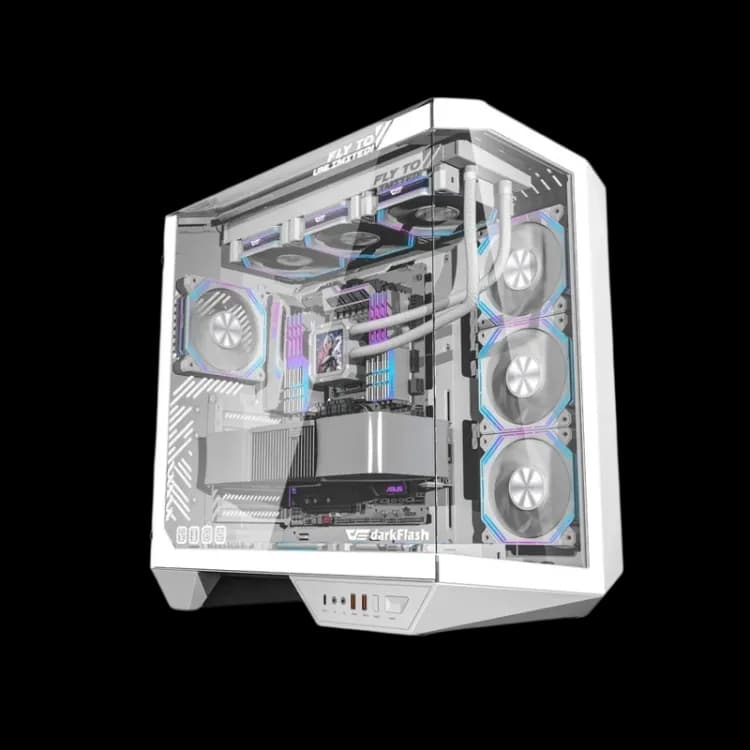 DarkFlash DY470 Mid Tower Case - White - Image 1