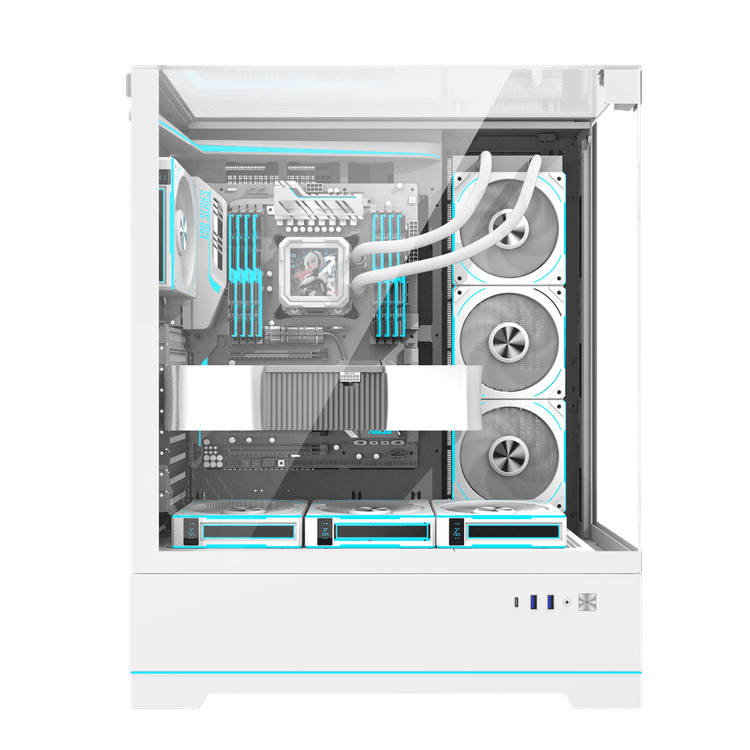 Case DarkFlash DY450L Pro Mid Tower Case - White - Image 3