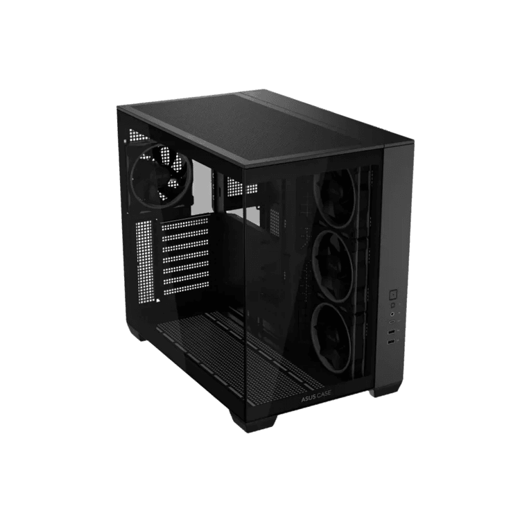 ASUS A32 PLUS ARGB Panoramic Gaming Case - Dual-Chamber Mid-Tower - Black - Image 2