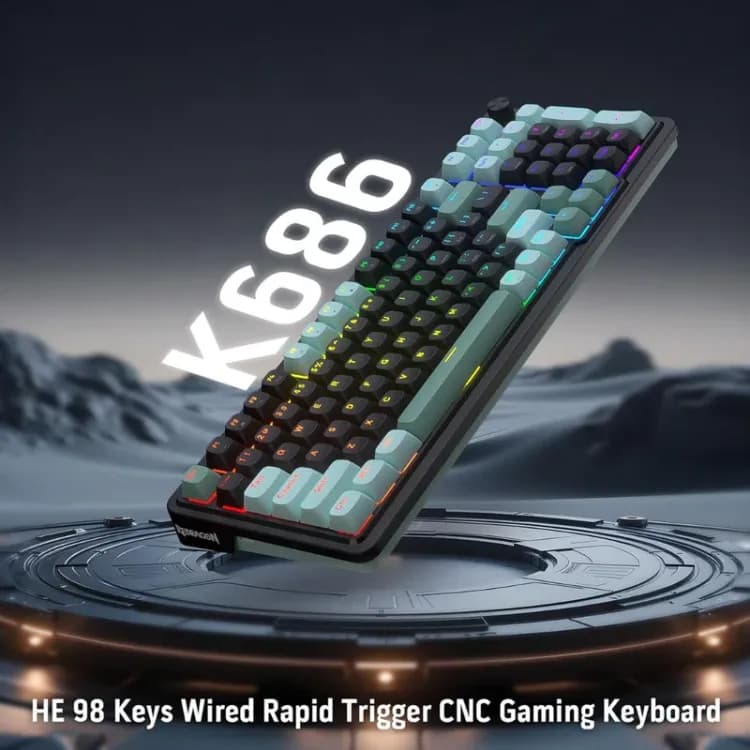 Redragon EISA K686BG Rapid Trigger Magnetic Keyboard - Black - Image 2