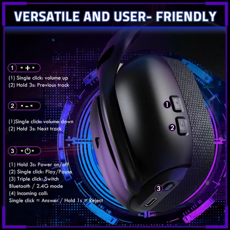 ATTACK SHARK L80PRO Wireless Gaming Headset - Image 5