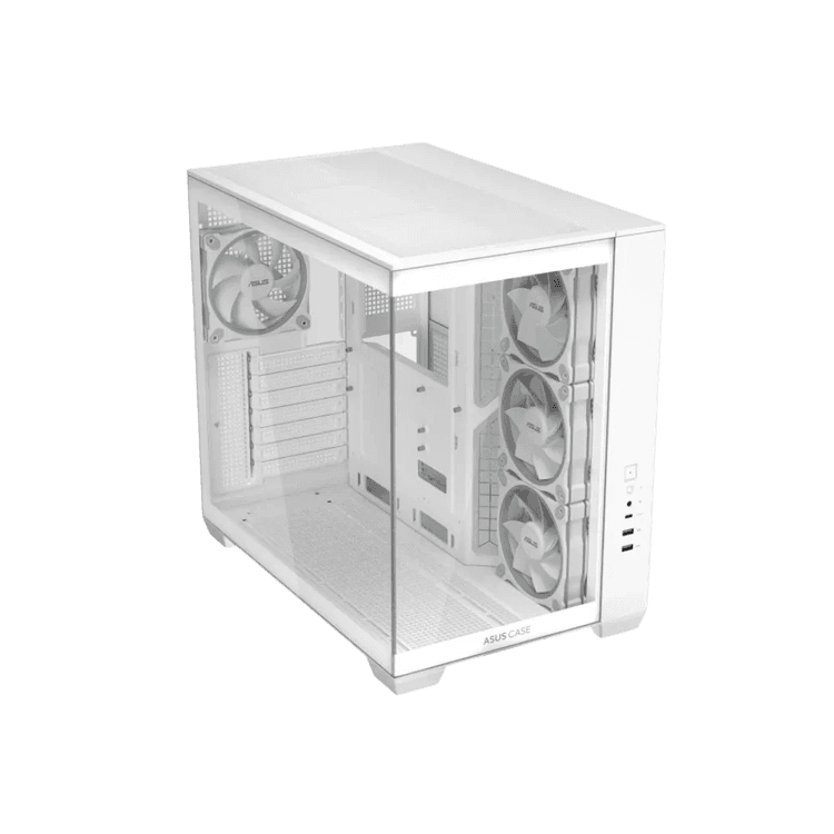 ASUS A32 PLUS ARGB Panoramic Gaming Case - White Edition - Dual-Chamber Mid-Tower - Image 3